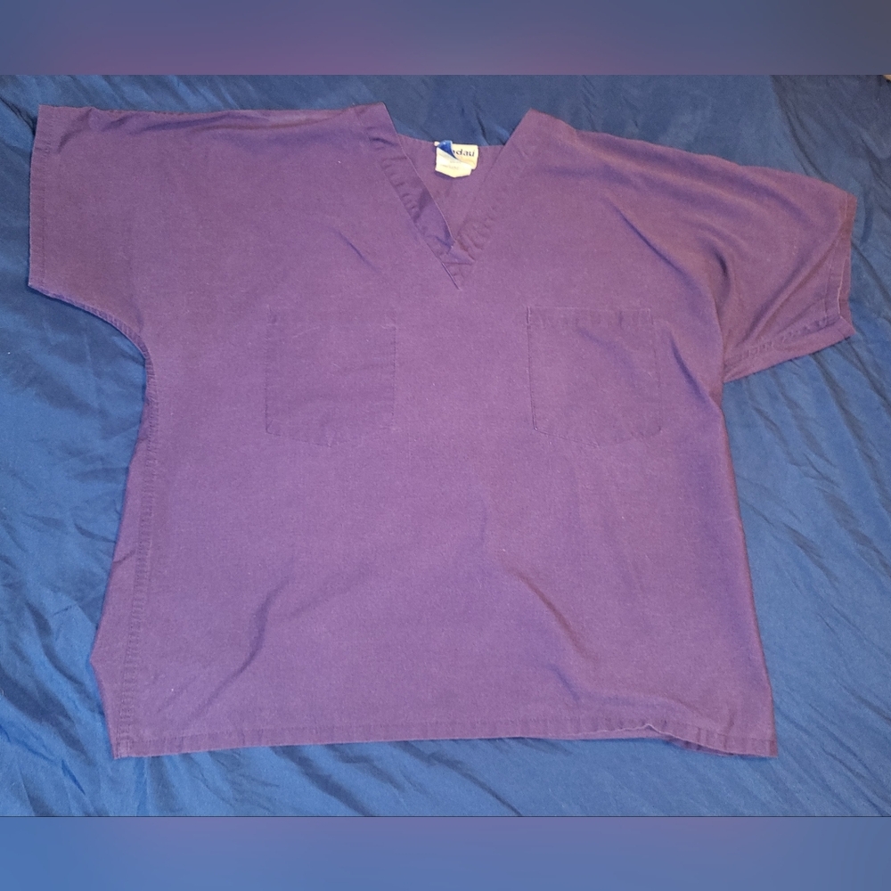 Landau Deep Purple Scrub Top Size LG